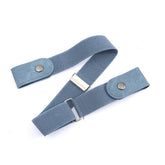 SYGA Jeans Belt Elastic Women's Punch-Free Decoration Buckle Style Lazy Belt,Blue
