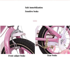 SYGA Princess Bicycles for Kids 5-9 Years Children's Basket Bicycle Magnesium Alloy (18INCH,Pink)
