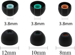 Syga Hybrid Silicone Earbuds Ear Buds Tips for Sony XBA, MDR and DR Series in-Ear Earphone Headsets SML 3 Size 3 Pairs, Hybrid Eartips for Sony, Set of 3 (Black, Orange, Green, Blue)