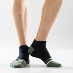MOMISY Men's Premium Cotton Cushion Ankle length Socks, (Multicolor) Pack of 5 (Free Size) (2 Color)