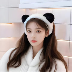 MOMISY Women's/Girl's Lovely Hair Band Wash Face Spa Headband-Washable Facial Band Makeup Wrap Elastic Headbands- 1 No. -White Black
