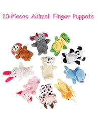 syga Plush Animal Finger Puppets Multi Color - 10 Pieces