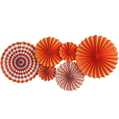 SYGA 6 Pieces of Paper Flower Fan Decoration Background Wall DIY Paper Fan Flower Ball Set(Orange)