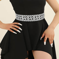 SYGA Waistband Dress Belt with Wide Band and Mirror Finish, for Women, Silver