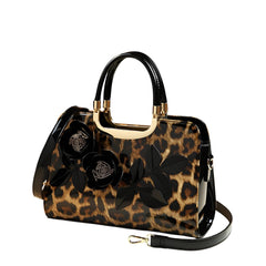 SYGA Women Elegant Floral Embossed Tote Bag – Horizontal Square Design with Zipper Closure – For Daily Use