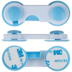 SYGA 12 Pcs Baby Safety Locks | Child Proof Cabinets, Drawers, Appliances, Toilet Seat, Fridge and Oven | Tools Not Required | Uses Dual Adhesive Tape with Adjustable and Latch System (Blue)
