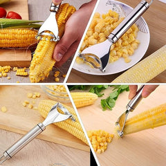 MOMISY Stainless Steel Corn Peeler, Stripper, Remover, Cutter, Vegetable and Fruit Peeler, Corn Threshing Peeler (SS 430, 17.5 cm)