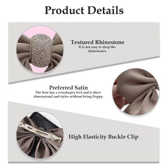 MOMISY Bow Shaped Hair Clip, Hair Accessories for Women and Girls (DiamondKhaki, Free)