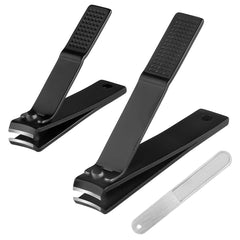 SYGA Nail Clipper Set - Black Stainless Steel Deluxe Fingernail and Toenail Clipper Cutter
