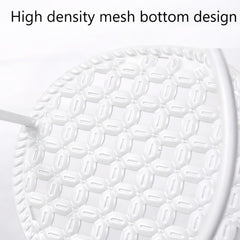 STANSY Iron Balcony Railing Plant Holder, Round Hanging Flower Pot Stand, Heavy Duty Metal Planter Basket for Outdoor Garden Decor, White