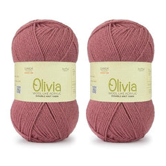 Ganga Acrowools Acrylic Olivia,Double Knit Yarn. Hand Knitting&Crochet Yarn. Oekotex Class 1 Certified. Pack of 2 Balls-100Gms Each. Shade No-Olv012, Maroon
