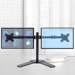 SYGA Monitor Stand Arm Desk Mount Fully Height Adjustable Bracket with C-Clamp & Gronment-Ergonomic 180 Tilt Suitable for Max 27 Inch TV and Monitor Screen (Dual Monitor Stand Base Stand)