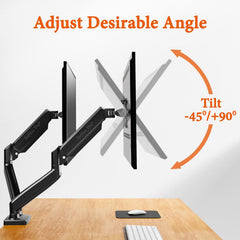 Softline Pro SP HMS2 Dual Monitor Arms - Fits 13 to 32 Inch Screens, Holds Up to 9 Kg Each, Full Motion Gas Spring Desk Mounts for 2 Monitors, VESA Compatible