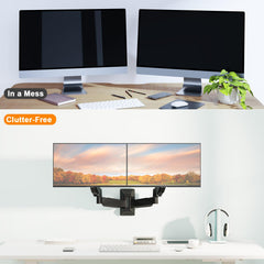 13-32" Monitor/LED TV, Gas Spring Wall Mount for 360 Degree Swivel & Tilt View (Dual Monitor Wall Arm)
