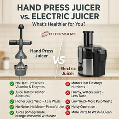 CHEFWARE Aluminum Instant Hand Press Citrus Fruits and Vegetable Juicer, Big, Black,100% Made In India (Juice Pro Antique Silver)