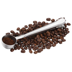 SYGA Coffee Scoop Clip, Stainless Steel Coffee Scoop Bag Clip, Multifunction Coffee Scoop with Clip, Coffee Scoop and Bag Clip for Coffee, Tea