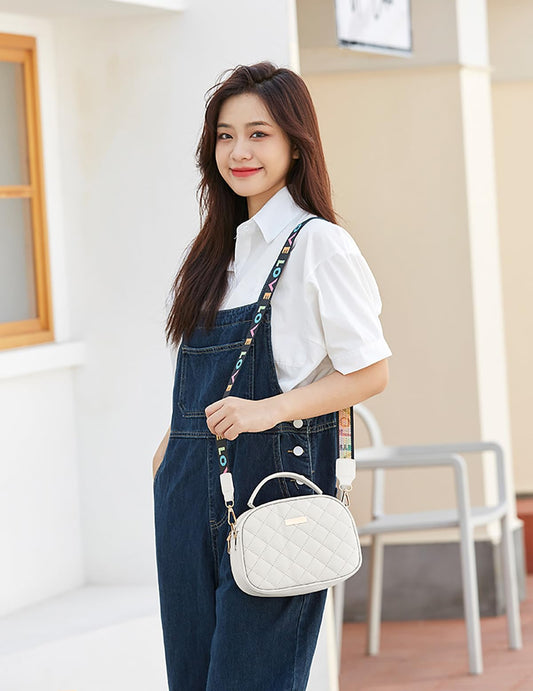 SYGA Ladies Bags Versatile Shoulder Bag Crossbody White Bag Girls Handbag Embroidered Bag