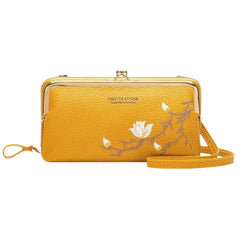MOMISY Multi-Function Crossbody Bags for Women Mobile Purse Cell Phone Pouch with Adjustable Wide Strap Holder Pocket Small Purse Wallets Sling Bag Mini Shoulder Bags for Ladies Girls (Yellow)