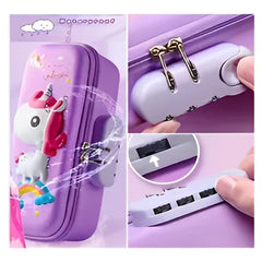 SYGA Large Capacity with Cute Cat Design, Compartment & Zipper Pencil Pouch Combination Lock, Primary School Students Kindergarten Multi-Layer Pencil Pouch for Boys and Girls (Purple)