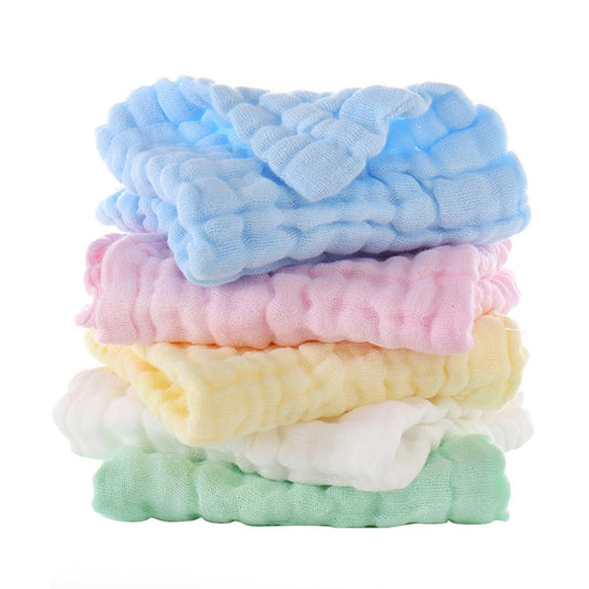 SYGA Baby Napkin Six-Layer Gauze 30 * 30 Plain Color Square Scarf Five Baby Children's Handkerchief Seersucker Small Square Scarf