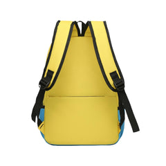 SYGA Kids Schoolbag, Breathable, Waterproof, Customized Logo Backpack For Kindergarten And Elementary School Students (Large Yellow With Lake Blue)