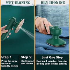 Portable Mini Steam Iron for Clothes, Compact Handheld Garment Iron for Home, Travel & Quick Ironing