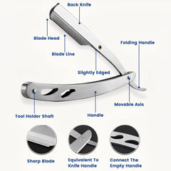 SYGA Barber Stainless Steel Straight Edge Barber Razor Folding Shaving Shaver for Men