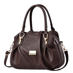 SYGA Women's Bags Soft Leather Middle-Aged And Elderly Women's Bags Single Shoulder Crossbody Bag(Brown)