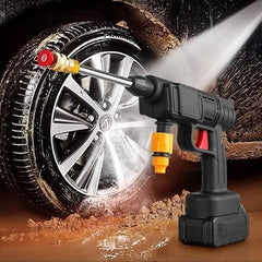 (Double Battery) Cordless Portable Wireless Pressure Washer Gun 48V 12000mAh High Pressure Water Gun for Car Wash & Bikes Cleaning with Adjustable Nozzles & 5M Hose Pipe