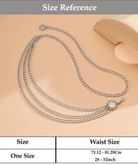 SYGA Women's Metal Waist Chain Dress Decorative Chain Adjustable Waist Thin Belt(Silver)