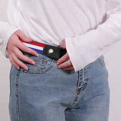 SYGA Jeans Belt Elastic Women's Punch-Free Decoration buckle Style Lazy Belt
