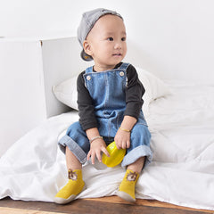 MOMISY Baby Socks Animal Themed, Funny Cartoon Printed Cotton Socks with Shoes - Soft, Non-Slip, and Comfortable Size 18-24M(YellowLion-24-25)