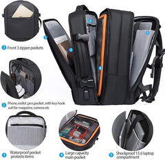 BANGE Travel Backpack, Carry On Backpack Durable Convertible Duffle Bag Fit for 17.3 Inch Laptop and Women, BLACK, LARGE-BLACK-45L, Business