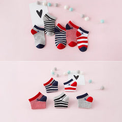 MOMISY 5 Pairs Girl Boys Tube Socks Toddlers Infant Solid Color Boat Spring and Autumn Socks Stretch Baby kids Sock (IN, Age, 6 Years, 8 Years, Spear)