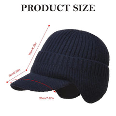 MOMISY Unisex Acrylic Woolen Beanie Helmet Skull Brim Cap for Men and Women-Free Size (Blue)