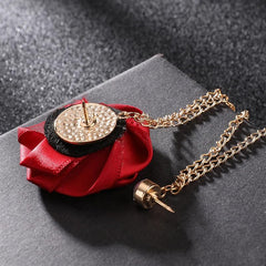 SYGA Rose Flower Brooch Pin for Men & Women,Beautiful Fashion Jewelry with Chain Design(Red)