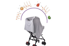 MOMISY Nursing Cover Scarf for Breastfeeding - MultiUse - Nursing Blanket – Poncho Style with Buttons - Stretchy Baby Car Seat Canopy - Elegant Shawl - Made of 100% Modal - Grey