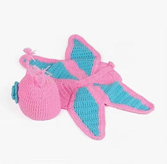 MOMISY Newborn Photography Props Baby Girl Boy Photo Props for Infant Hand Crocheted Butterfly Outfit-Pink Blue