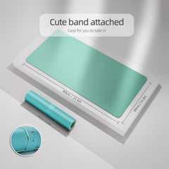SYGA Desk Pad Protector Waterproof PU Desk Mat Blotters on Desktop Laptop Computer Gaming Keyboard Mouse Pad Non-Slip Desk Writing Mat Cover for Office & Home, Dark Cyan & Light Cyan - 60x30 cm