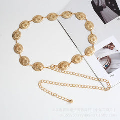 SYGA Women's New Waist Chain Dress Suit Accessories Belt Chain Retro Versatile(Golden)