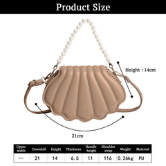SYGA Women's Casual Crossbody Purse, Small Size With Zipper Closure Shell Bag (Khaki)