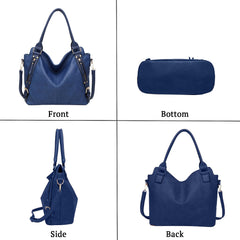 SYGA Women's Tote Bag, Large Capacity, Crossbody or Shoulder Style(Blue)