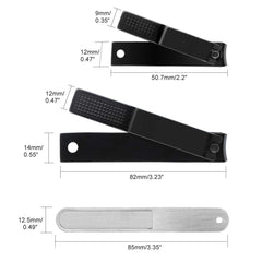 SYGA Nail Clipper Set - Black Stainless Steel Deluxe Fingernail and Toenail Clipper Cutter