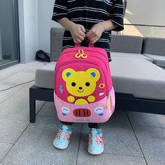 SYGA Children's School Bag Bear Cartoon Backpack Nylon Kids Sling Chest Multi-Purpose Baby Shoulder Bag for 2-4 Years Kids (Black)