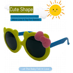 SYGA Children's Goggles Monkey Style Bow Tie Sunglasses Anti-UV Lens Eyewear Kids Sunglasses (Blue Frame Red Legs)