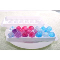 SYGA Ice Ball Tray 20 Ice Cube Mold, Plastic Food-Grade Stackable Round Ice Ball Mould with Lid for Cocktail and Whiskey(White)