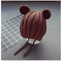 MOMISY Baby's Wool Beanie (MOMISY_Brown_6 Months-18 Months)