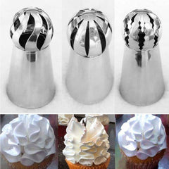 SYGA 3 pcs Cake Decorating Supplies New Sphere Ball Tips Russian Icing Piping Nozzles Tips Pastry Cupcake