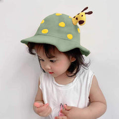 SYGA Baby Bucket Sun Hat for Sun Protection Cap Fishermans Hats Spring Cute Baby Cartoon Giraffe Cap for 6 Months - 3 Years Children (Yellow)