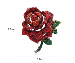 SYGA Brooch Pin Fashion Crystal Rhinestone Jewellery Pin Vintage Accessories Decoration Clothing Bouquet Brooches for Bridal Women Girl (REDROSE)